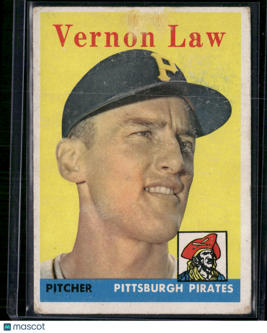 1958 Topps VERNON LAW #132 Toning Scuffing (Good)