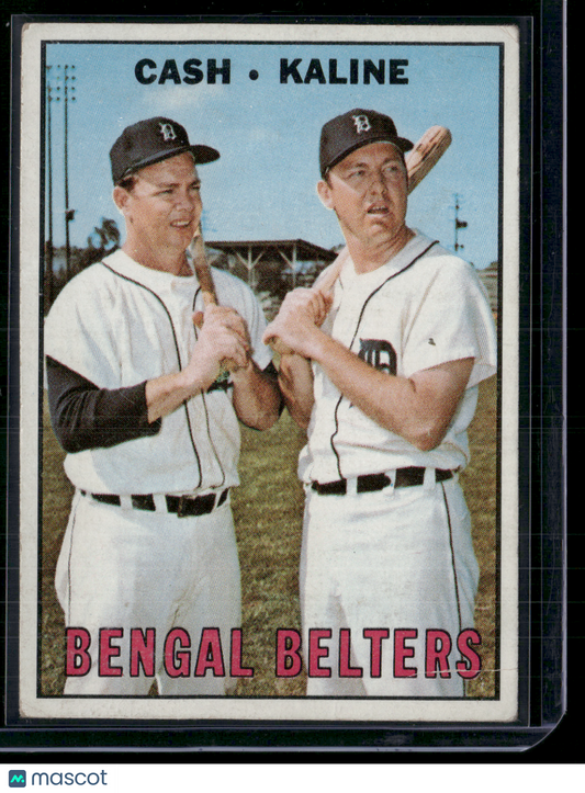 1967 Topps AL KALINE/NORM CASH #216 BengalBelters Wrinkle Stain on Back(Good-VG)