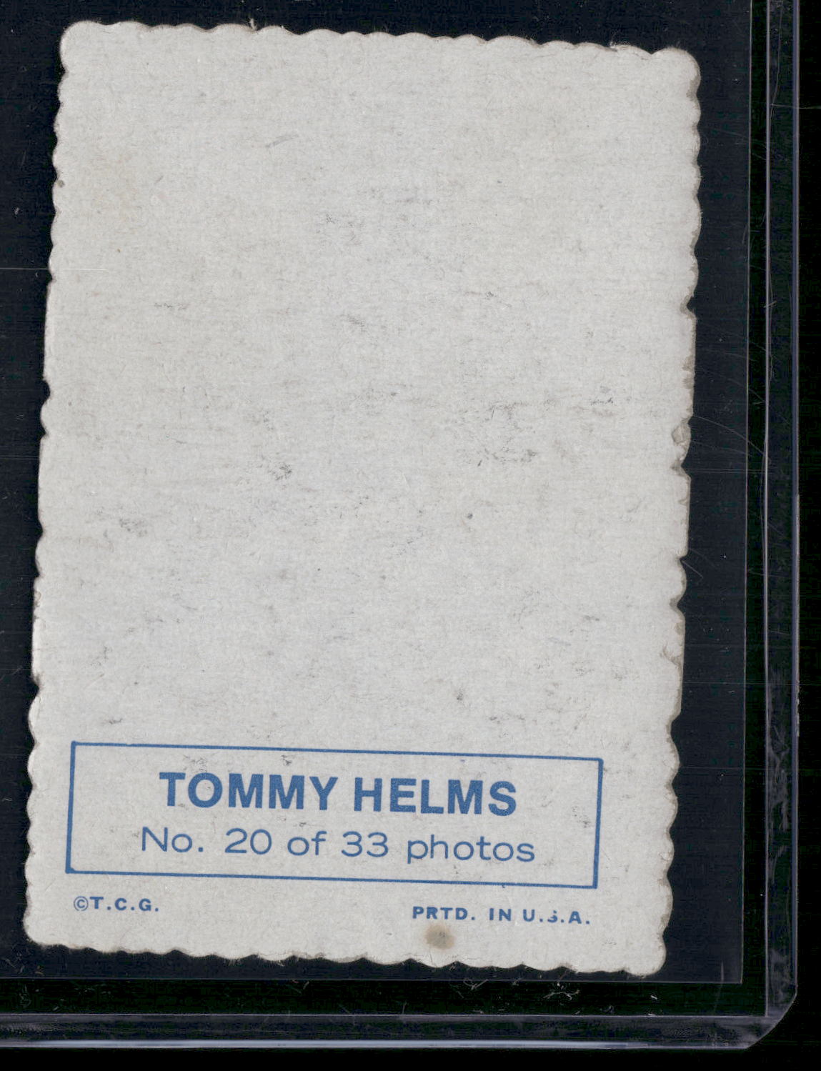 1969 Deckle TOMMY HELMS #20 Light Scratch Wrinkle (VG)
