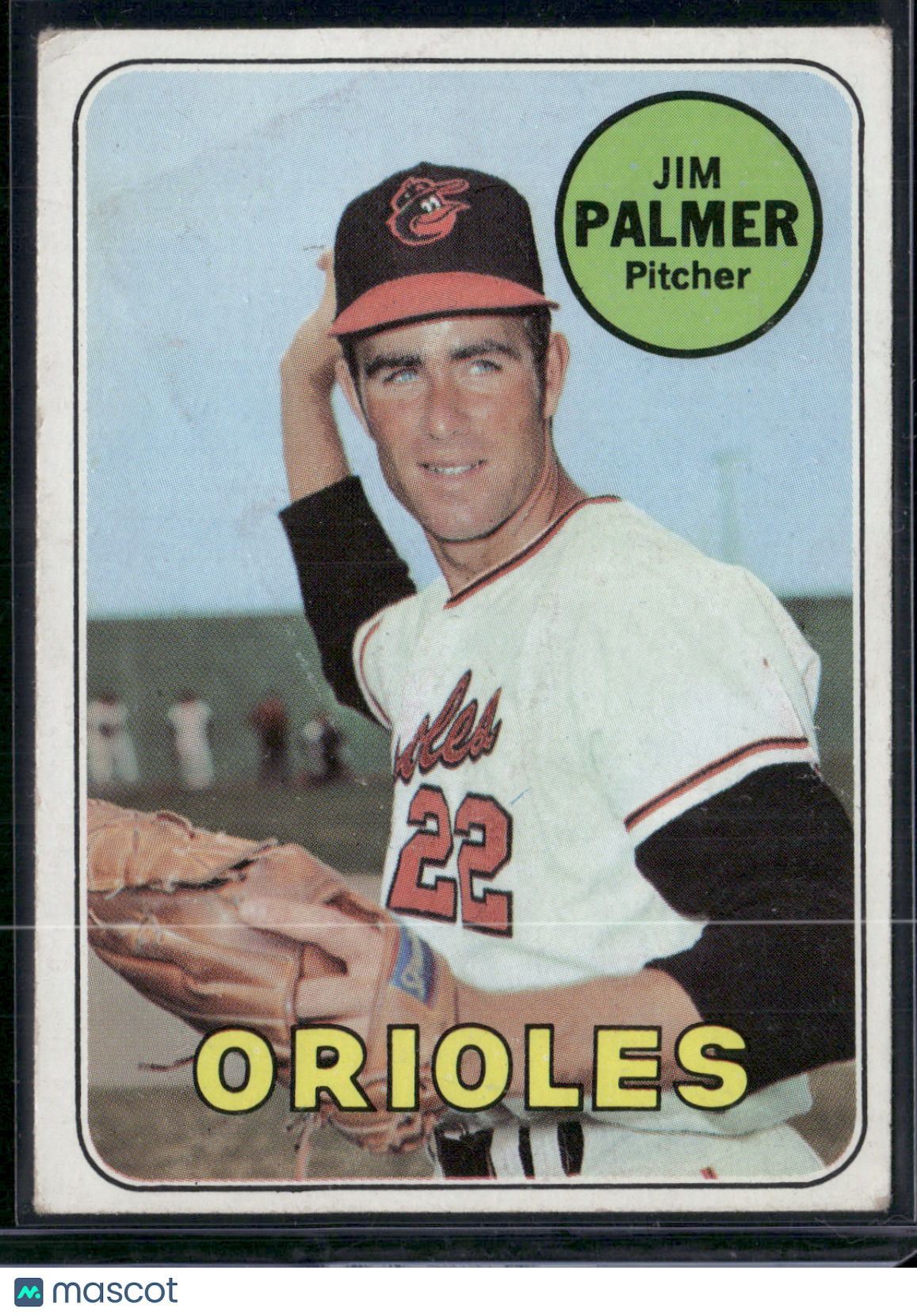 1969 Topps JIM PALMER #573 Stains on back Corner Crease (Good)