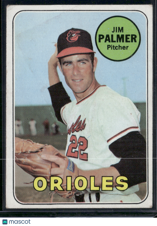 1969 Topps JIM PALMER #573 Stains on back Corner Crease (Good)