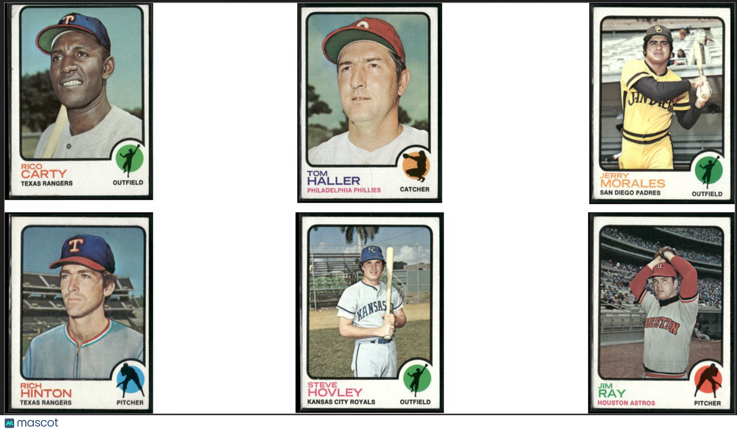 1973 Topps 6 ~ CARDLOT Rico Carty/Jim Ray (VG-VG/EX)