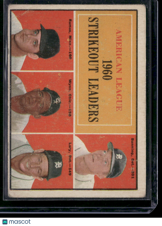 1961 Topps JIM BUNNING/PEDRO RAMOS/EARLY WYNN/FRANK LARY#50 AL Strikeout Leaders