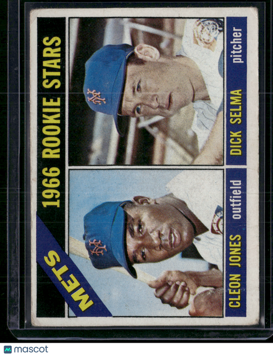 1966 Topps CLEON JONES/DICK SELMA #67 1966 Mets' Rookie Stars Light Wrinkles(VG)