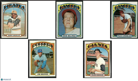 1972 Topps 5 ~ CARDLOT Manny Sanguillen/Frank Reberger (VG-EX)