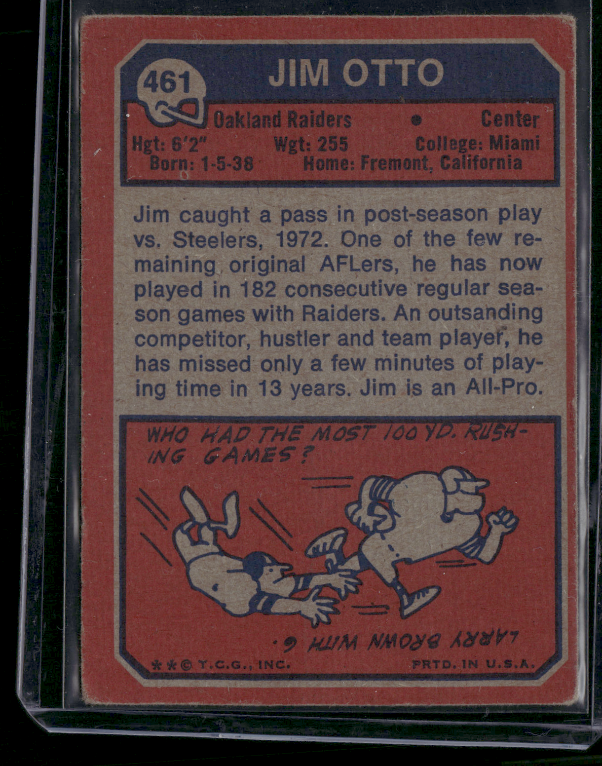 1973 Topps JIM OTTO #461 Crease (Good)