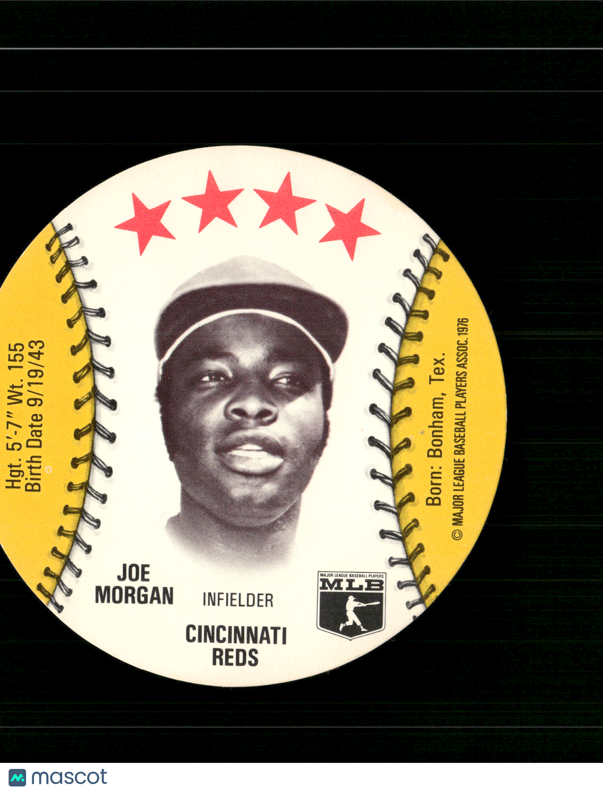 1976 Dics JOE MORGAN Marking on back (VG/EX)