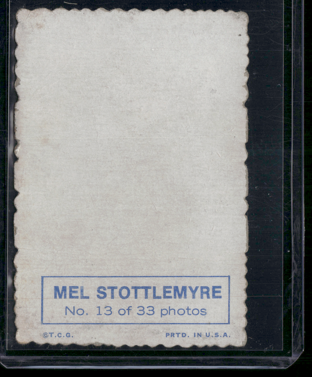 1969 Deckle MEL STOTTLEMYRE #13 Crease (Good)