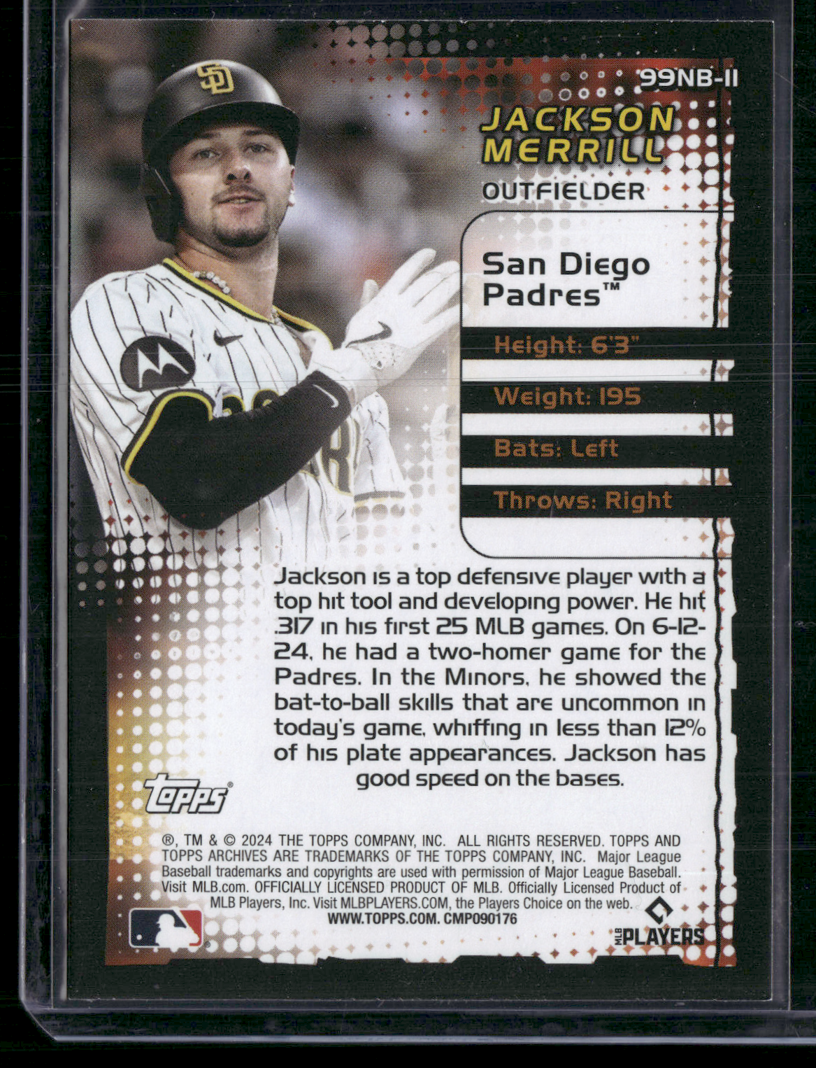 2024 Archives JACKSON MERRILL #99NB-11 Rainbow New Breed Rookie
