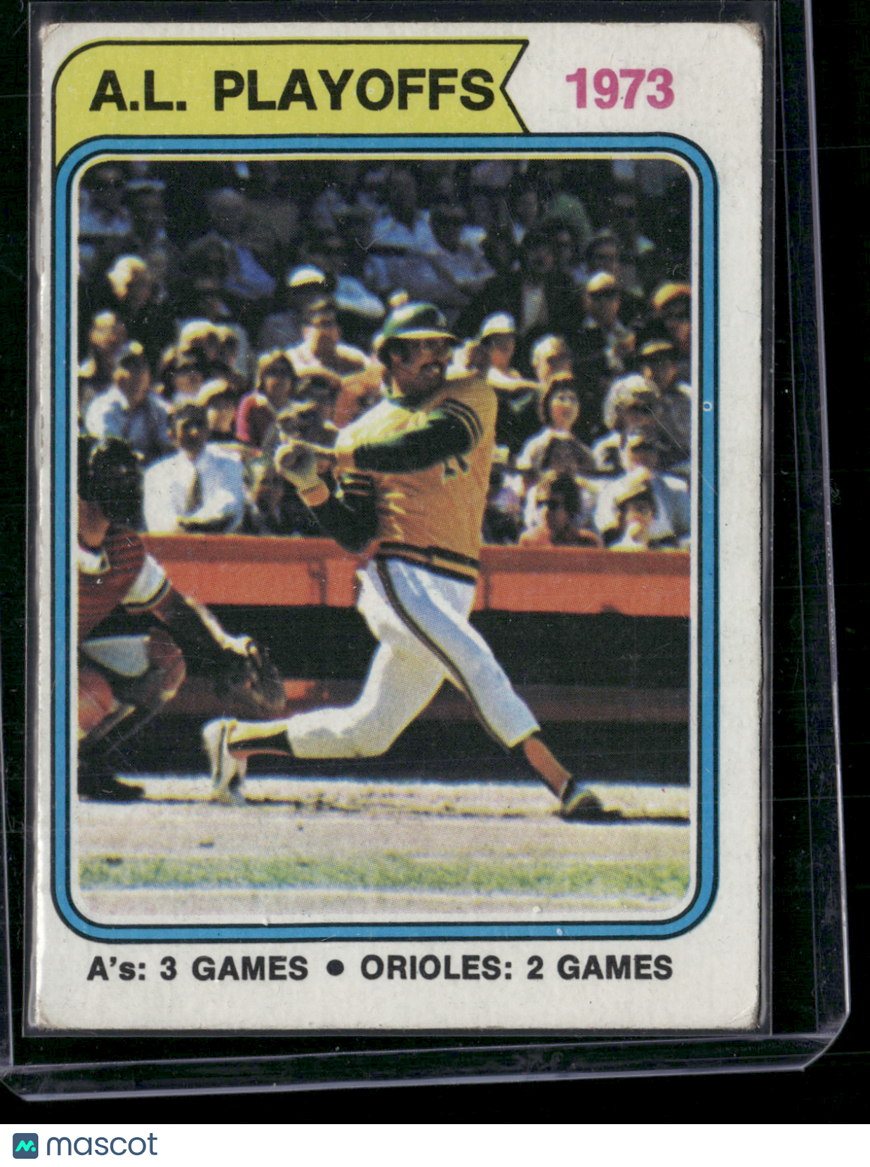 1974 Topps REGGIE JACKSON #470 1973 AL Playoffs Surface Dent (VG)