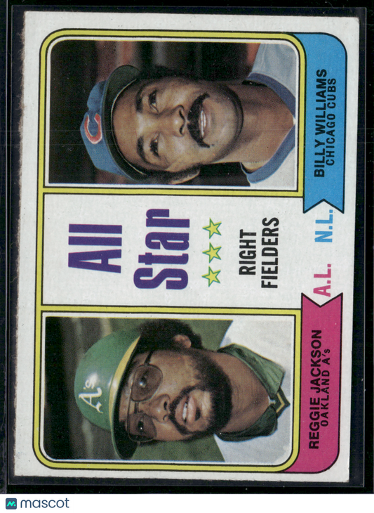 1974 Topps REGGIE JACKSON/BILLY WILLIAMS #338 (VG)