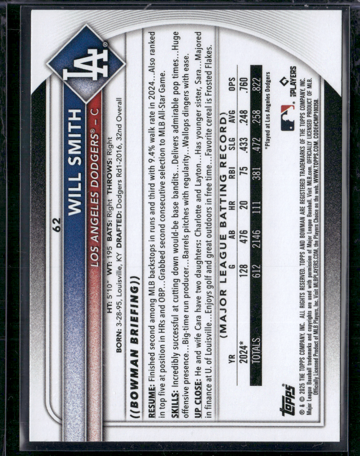 2025 Bowman WILL SMITH #62