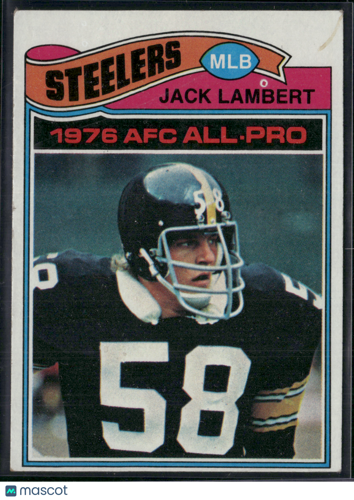 1977 Topps JACK LAMBERT #480 All Pro Stain Top Corner (VG-VG/EX)