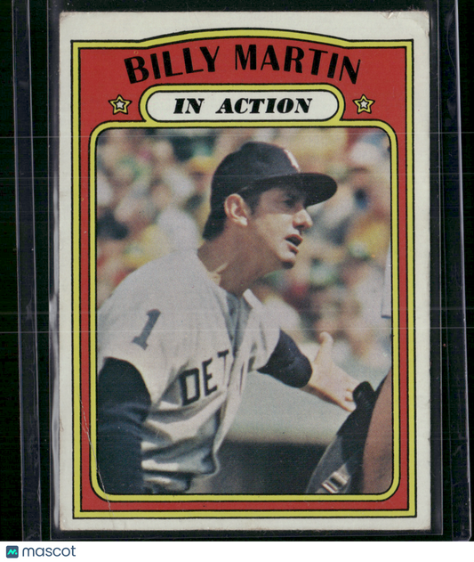 1972 Topps BILLY MARTIN #34 In Action