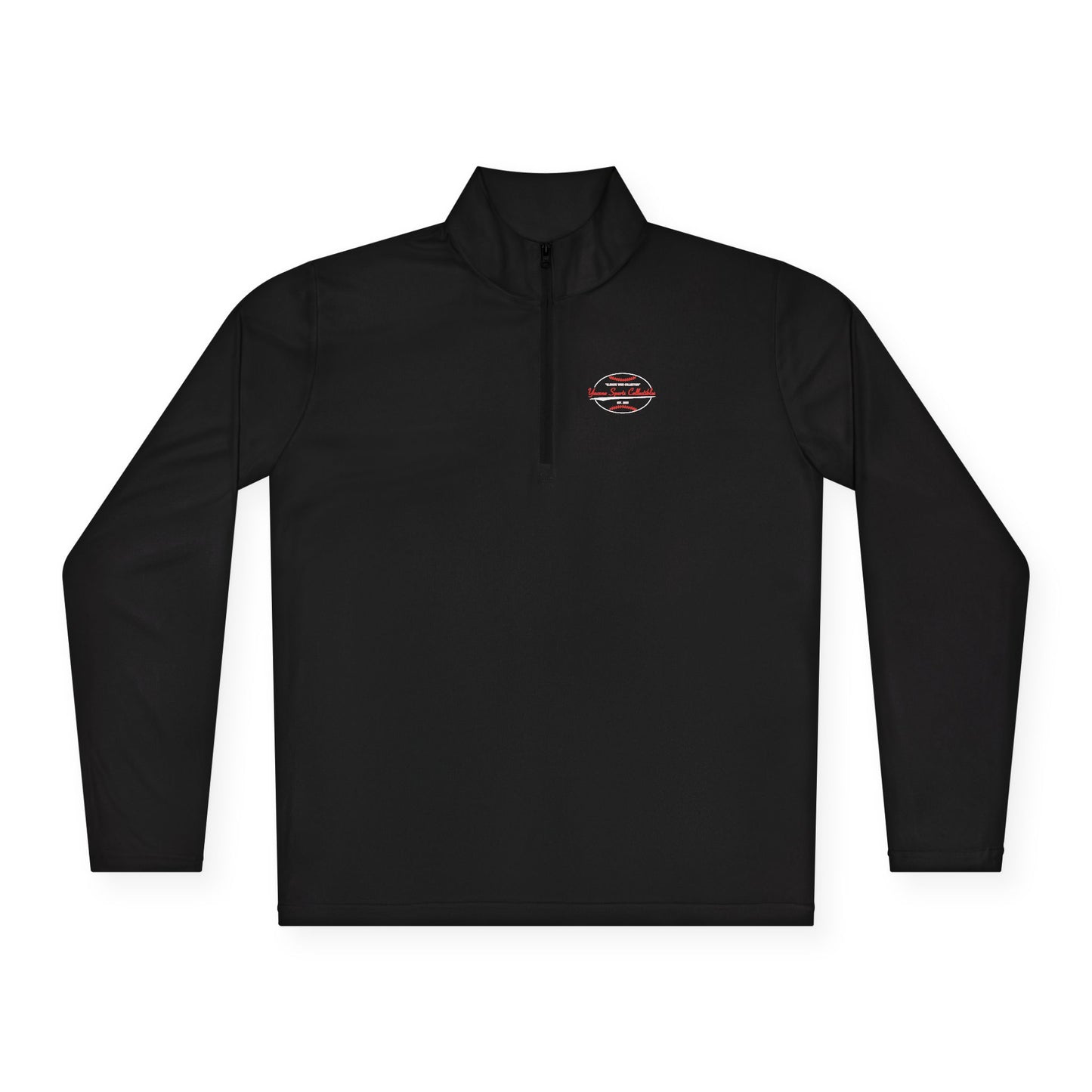 YSC Logo Quarter Zip Pullover – Classic Black Performance Fit | "Elevate Your Collection"