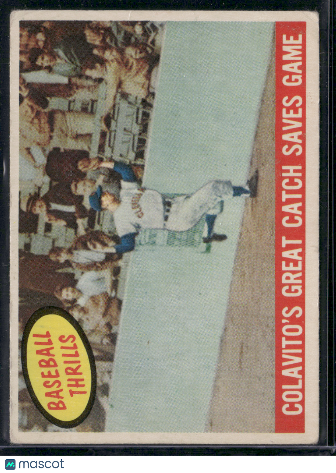 1959 Topps BASEBALL THRILLS COLAVITO'S GREAT CATCH SAVES GAME #462