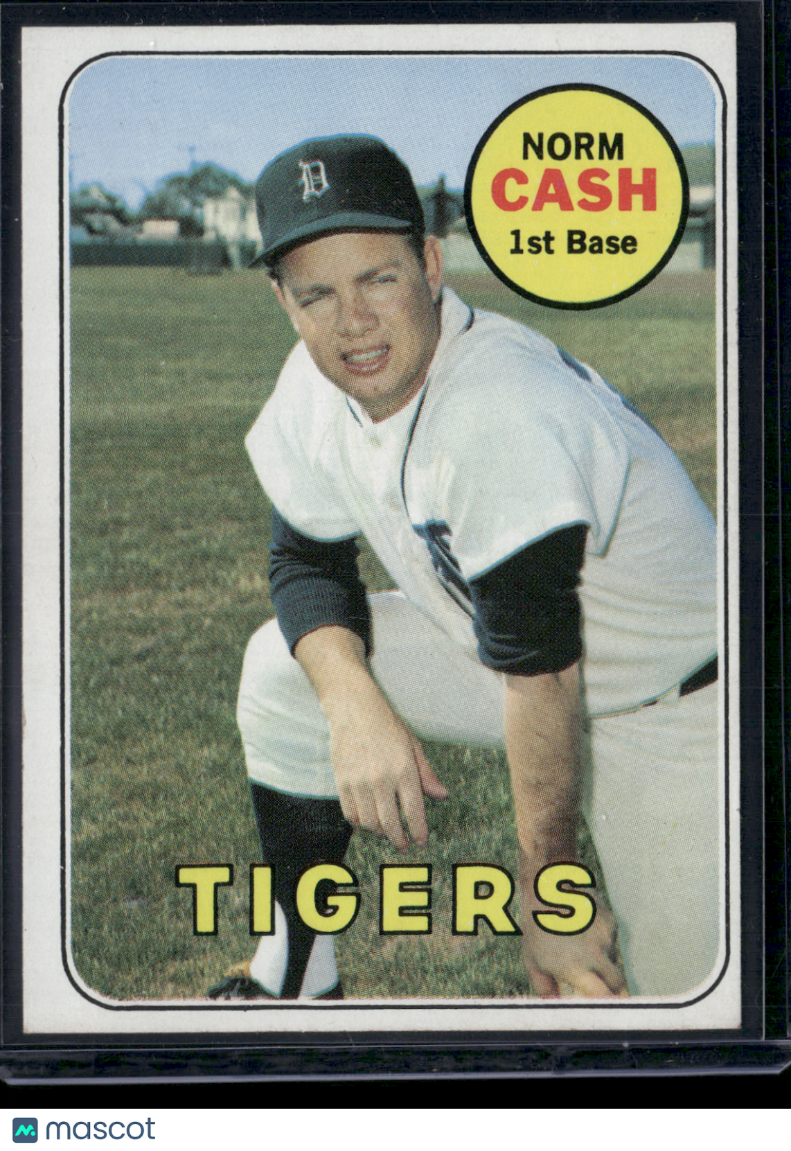 1969 Topps NORM CASH #80 Staining on Back (VG)
