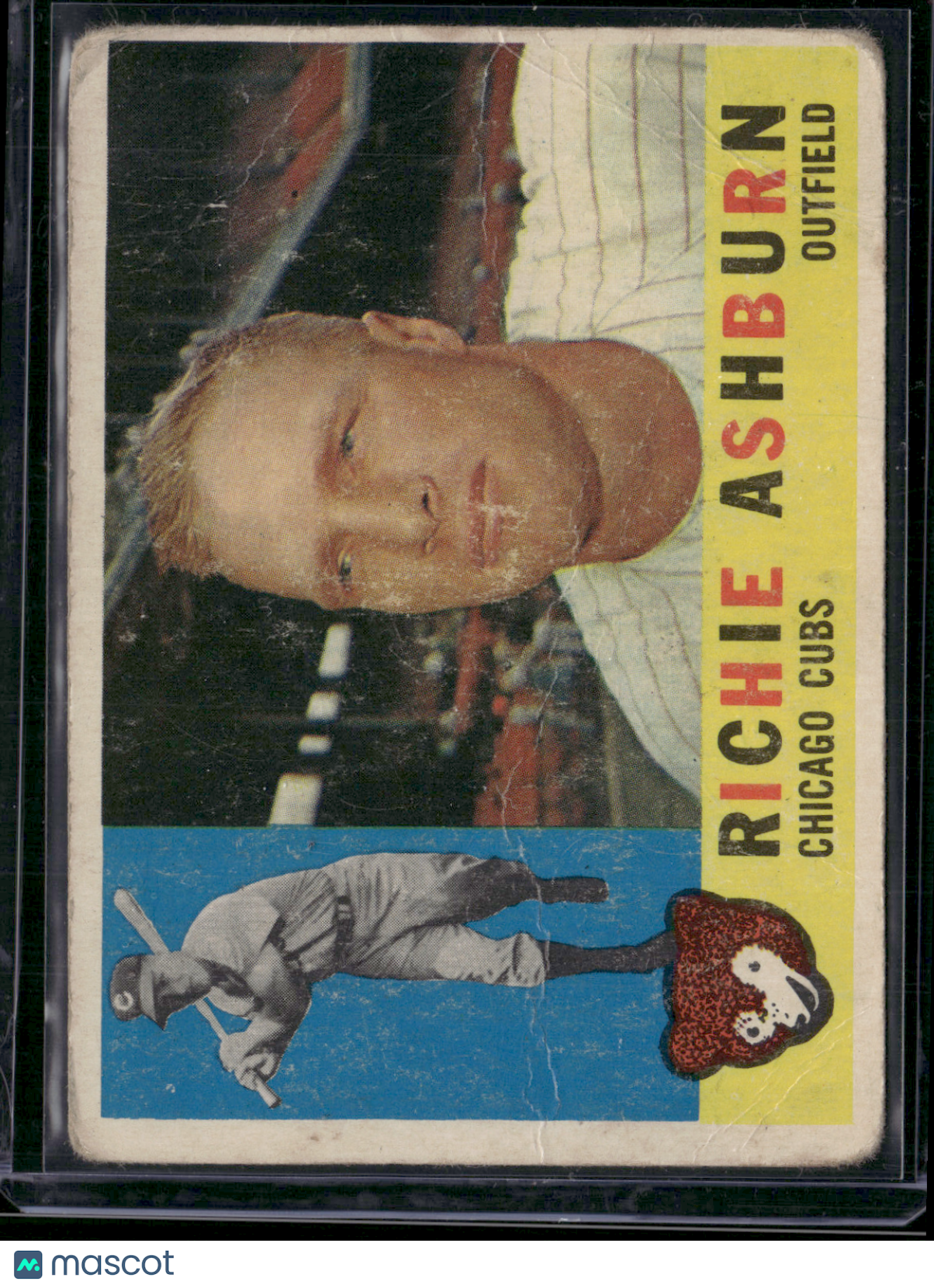 1960 Topps RICHIE ASHBURN #305 Toning Wrinkles (Good)