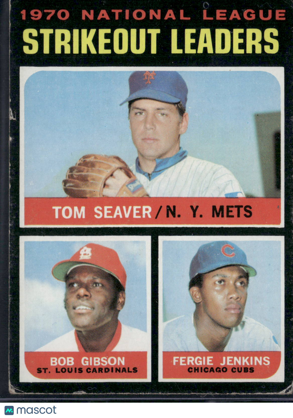 1971 Topps TOM SEAVER/GIBSON/JENKINS #72 1970 NL Strikeout Leaders (Good)