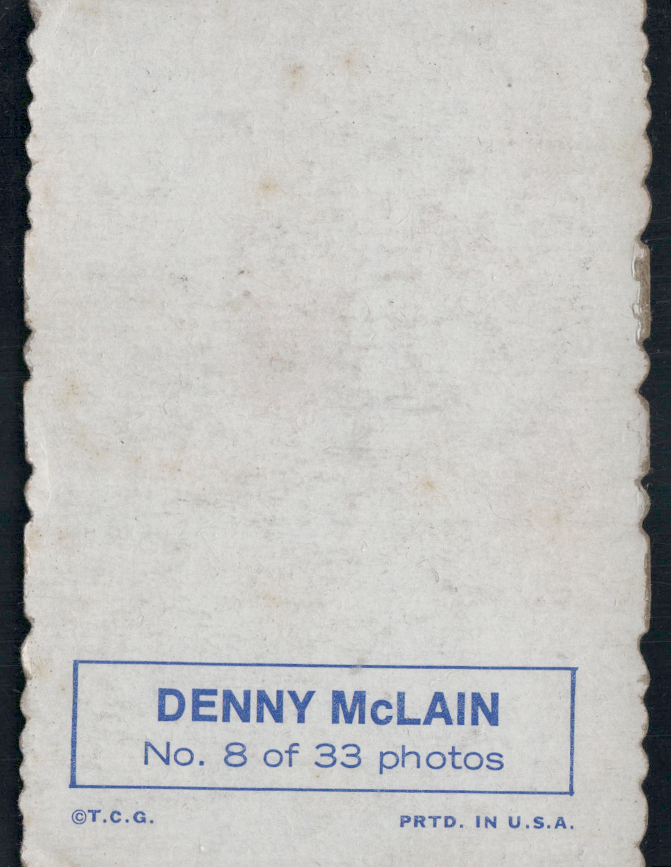 1969 Deckle DENNY MCLAIN #8 Light Scratches Toning (Good-VG)