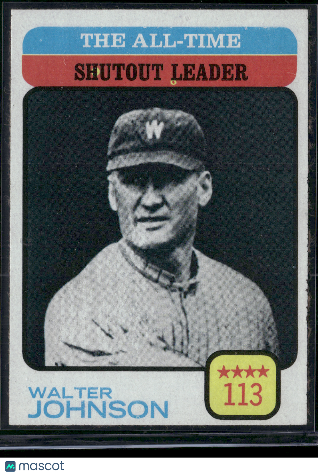 1973 Topps WALTER JOHNSON #476 All Time Shutout Leader (EX)