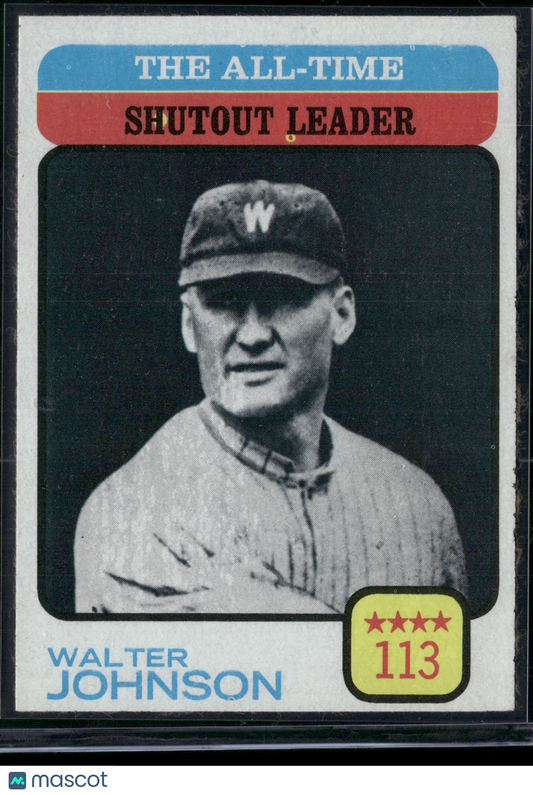 1973 Topps WALTER JOHNSON #476 All Time Shutout Leader (EX)