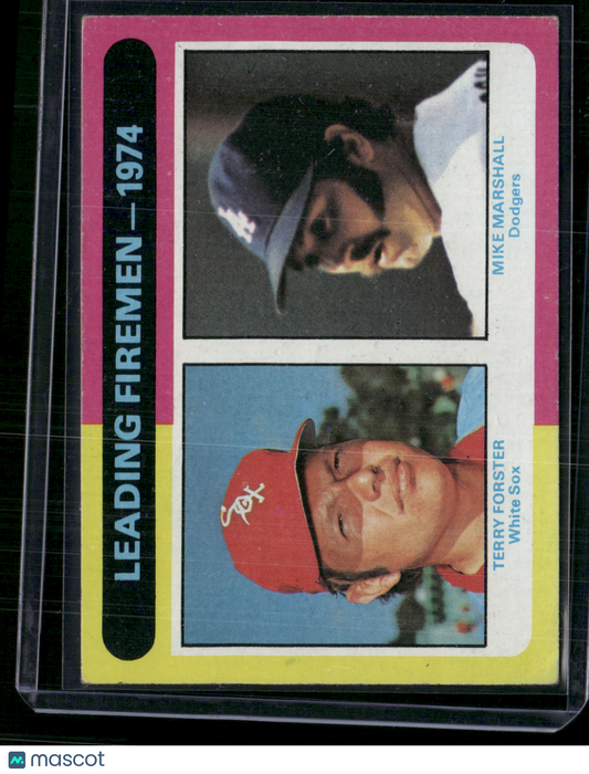 1975 Topps MIKE MARSHALL/TERRY FORSTER #313 1974 Leading Firemen (VG-VG/EX)