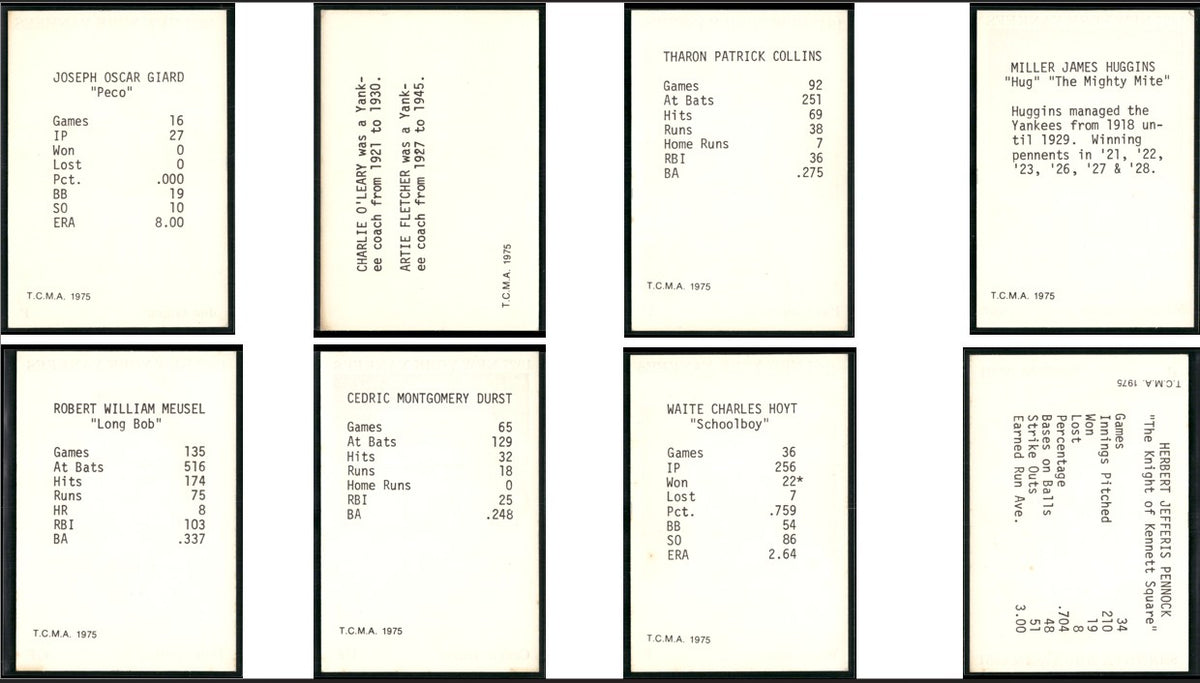 1975 1927 New York Yankees Near Complete Set 27/30 included Babe Ruth (Good-VG)