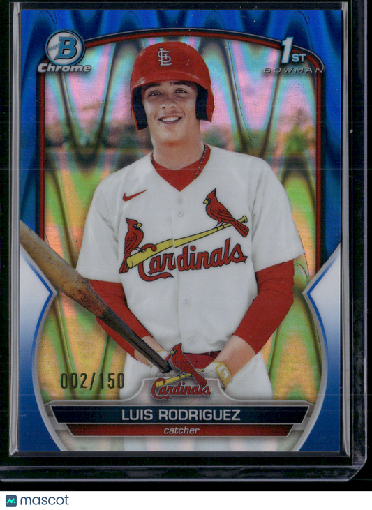 2023 Bowman LUIS RODRIGUEZ #BCP-130 Chrome Blue Ray Wave 1st Bowman 002/150