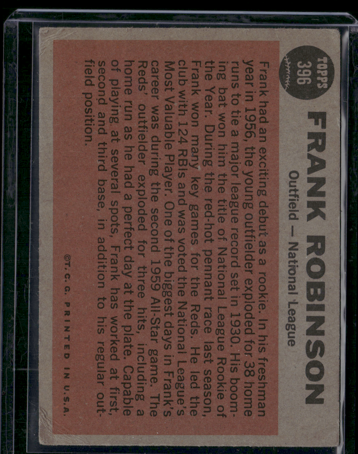 1962 Topps FRANK ROBINSON #396