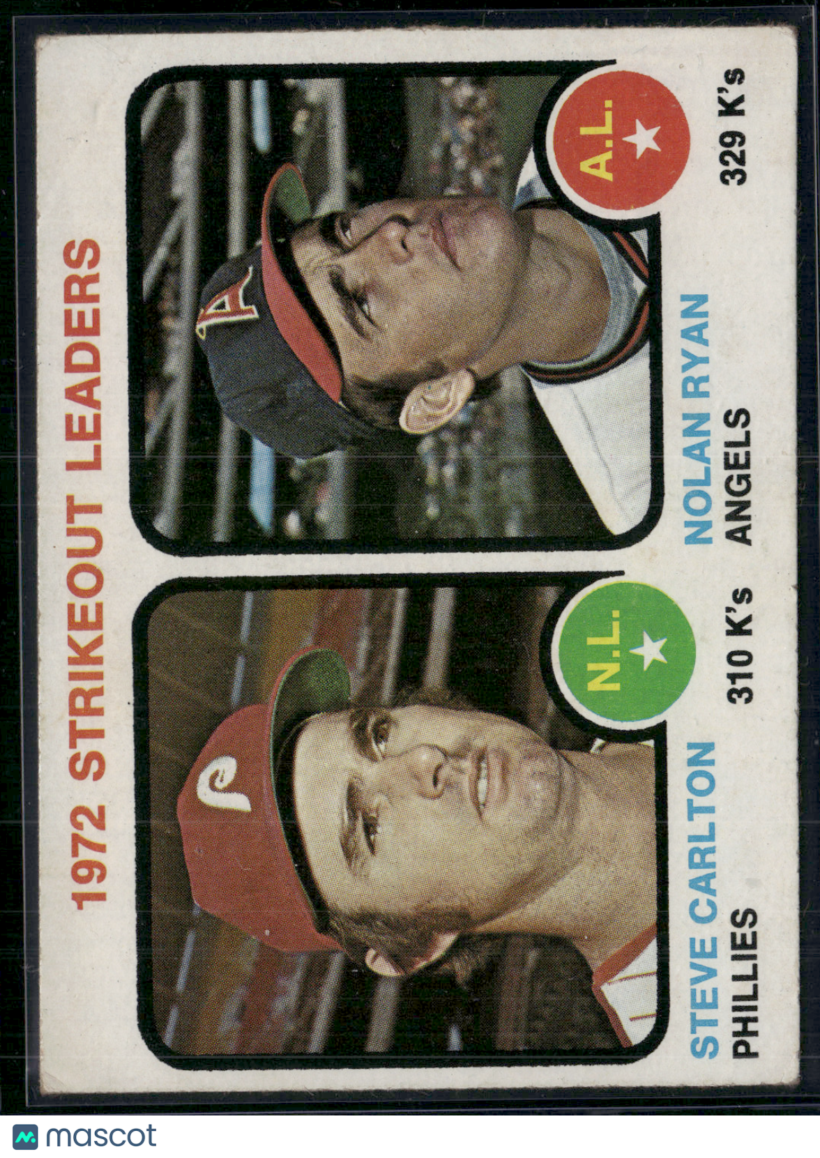 1973 Topps NOLAN RYAN/STEVE CARLTON #67 1972 Strikeout Leaders (VG)