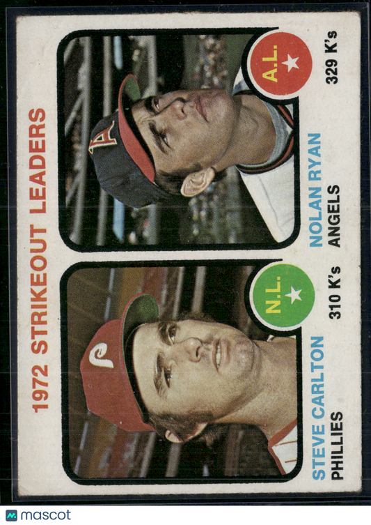 1973 Topps NOLAN RYAN/STEVE CARLTON #67 1972 Strikeout Leaders (VG)