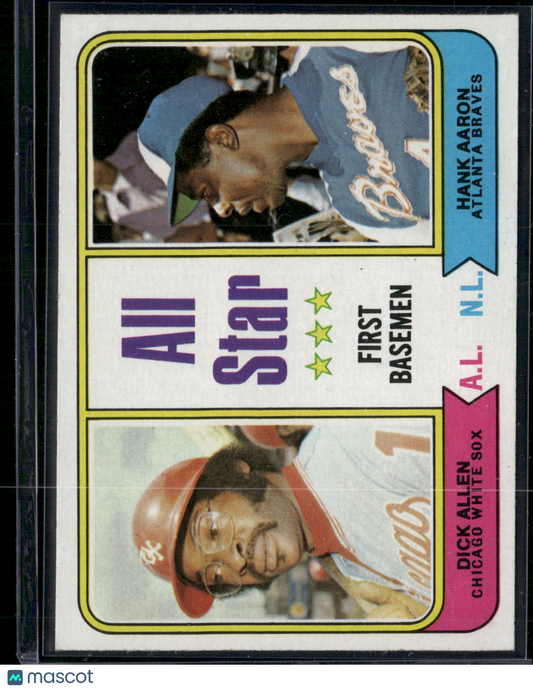1974 Topps HANK AARON/DICK ALLEN #332 All Star First Basemen (EX/MT)