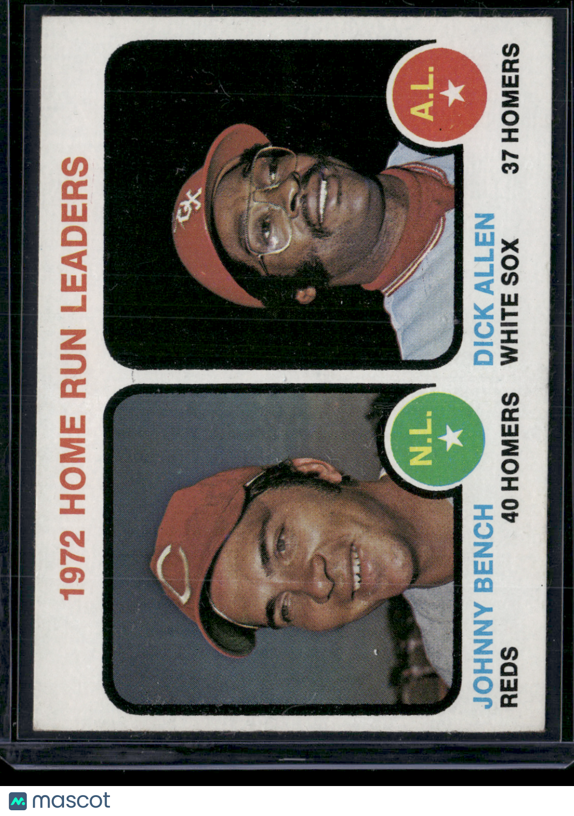 1973 Topps JOHNNY BENCH/DICK ALLEN #62 1972 HR Leaders (EX)
