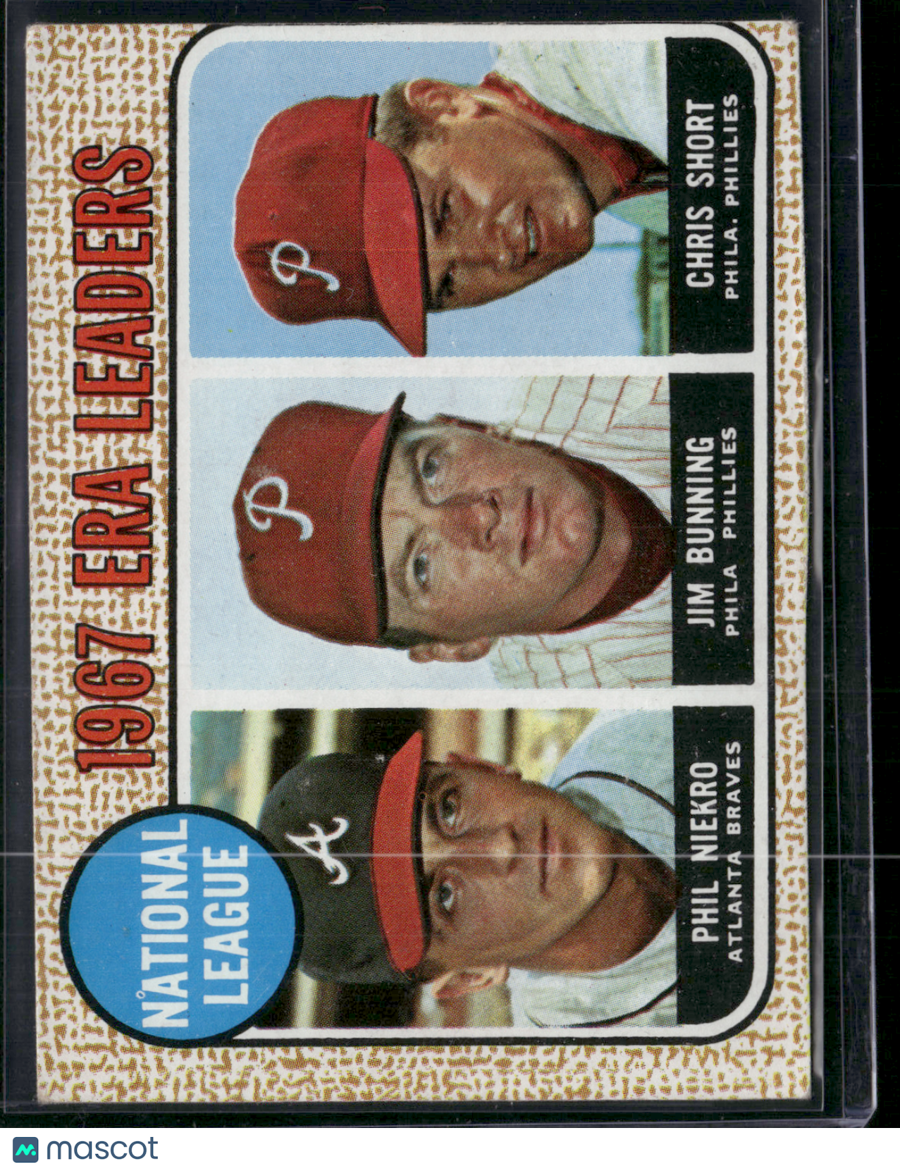 1968 Topps PHIL NIEKRO/JIM BUNNING/CHRIS SHORT #7 (VG-VG/EX)