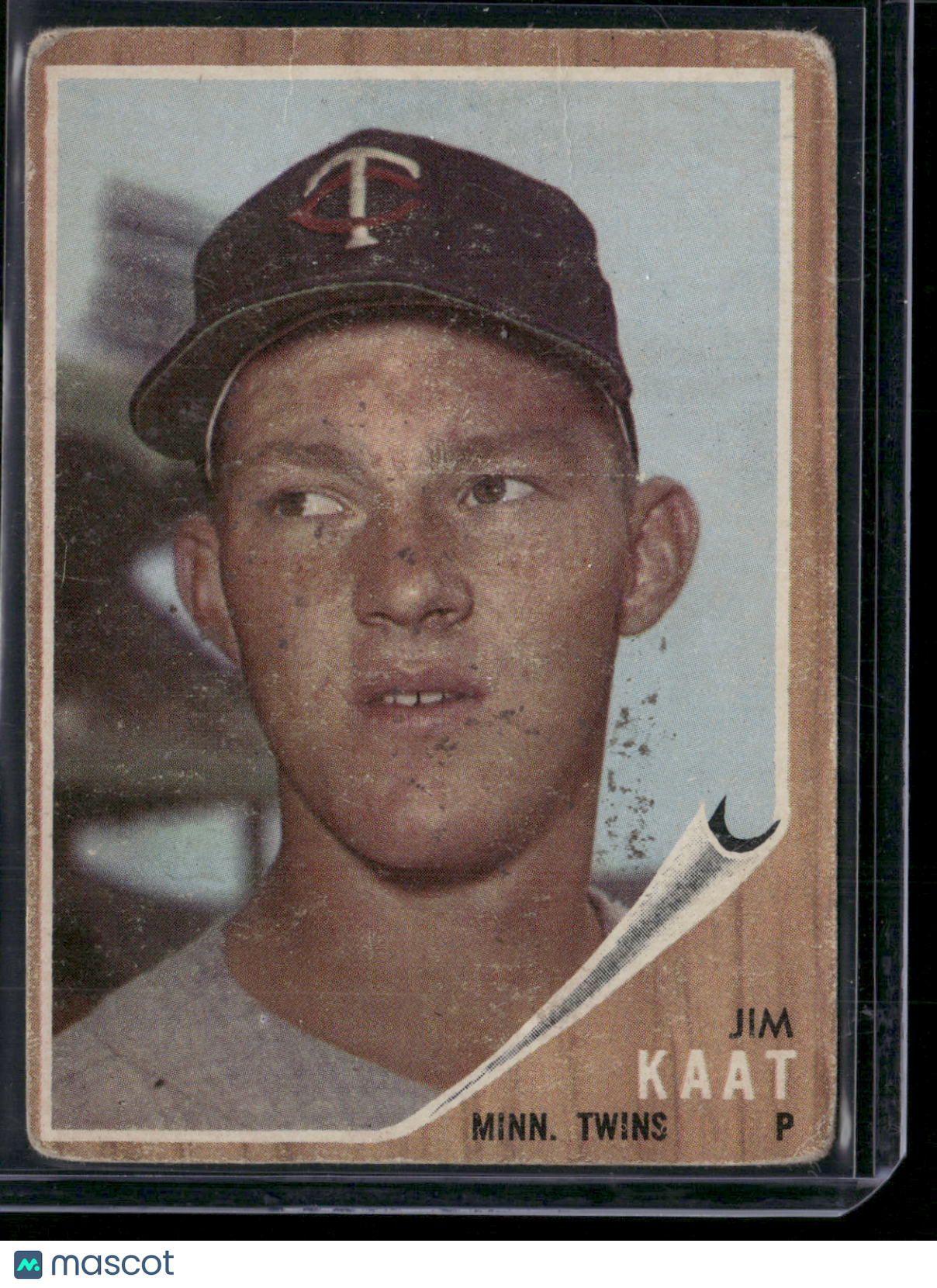 1962 Topps JIM KAAT #21 Wax Staining (Good)
