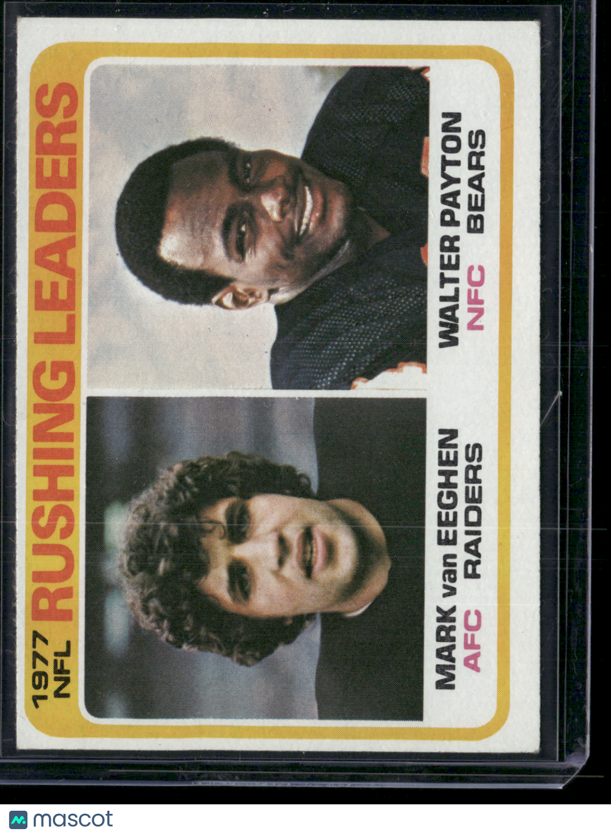 1978 Topps WALTER PAYTON/MARK VAN EEGHEN #333 1977 NFL Rushing Leaders (EX)