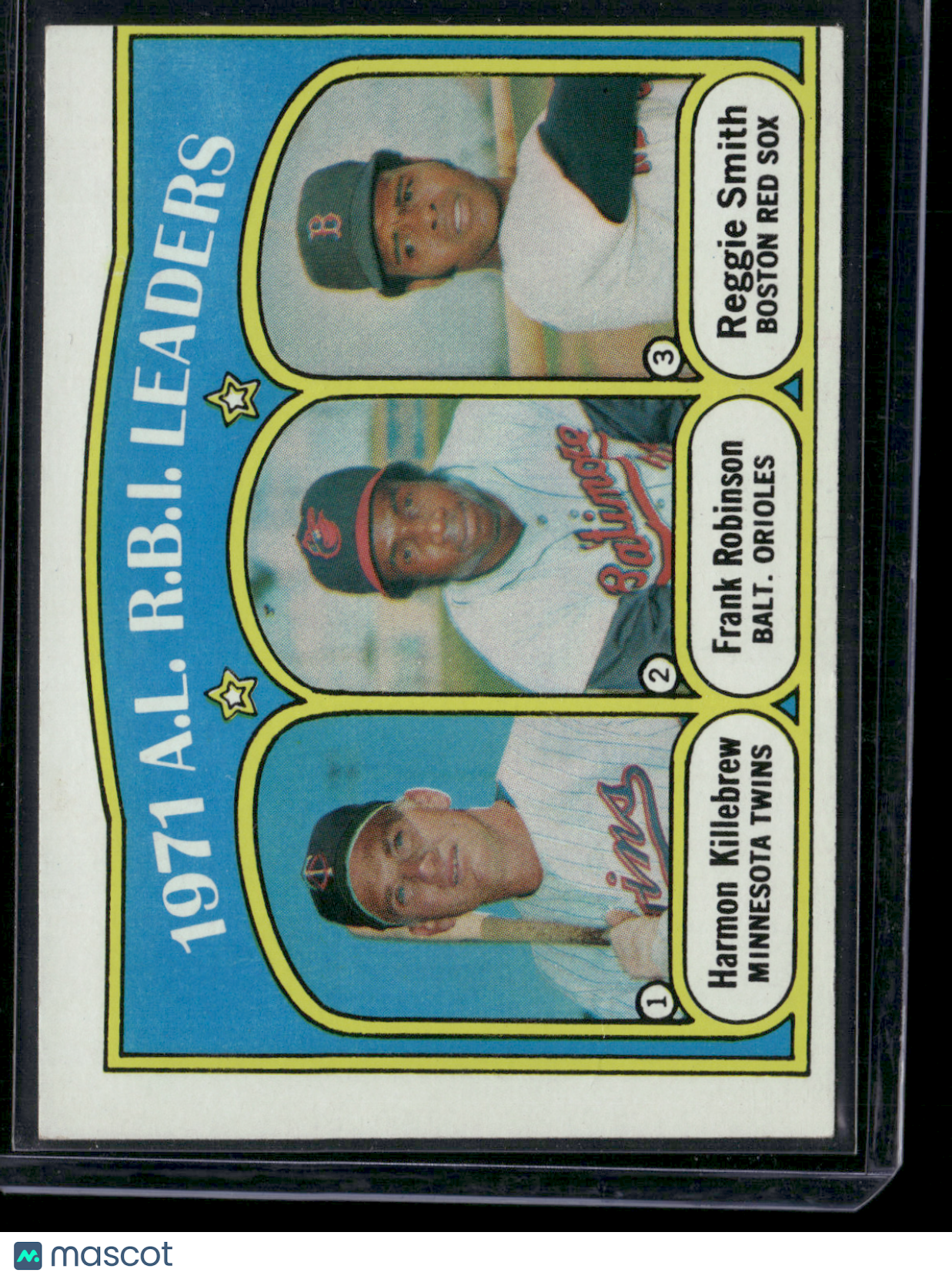1972 Topps FRANK ROBINSON/KILLEBREW/SMITH #88 1971 AL RBI Leaders (VG)