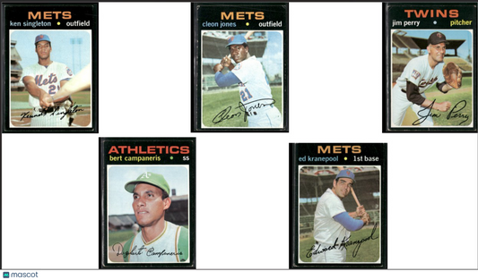 1971 Topps 5 CARDLOT Ken Singleton/Ed Kranepool (Good-VG)