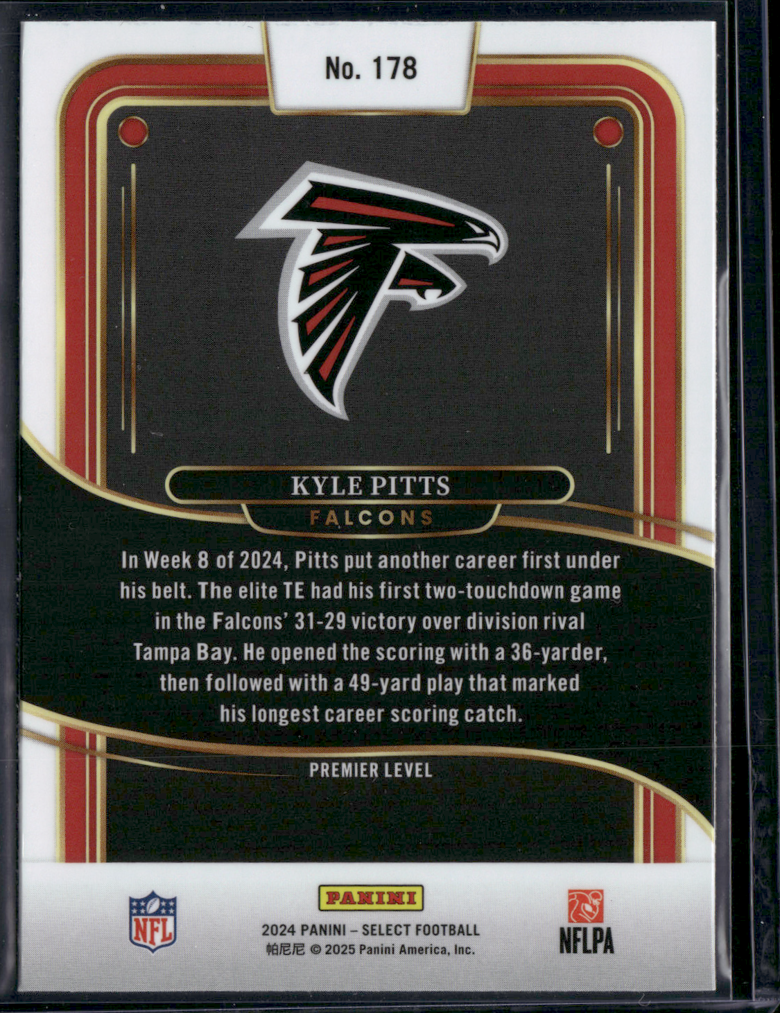 2024 Panini Select KYLE PITTS #178 Premier Level