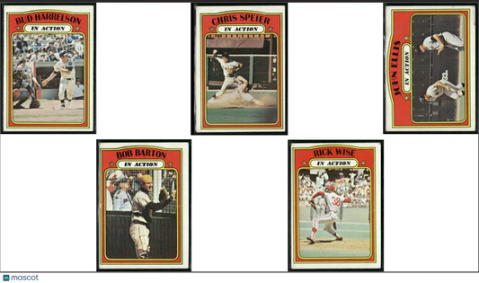 1972 Topps IN ACTION 5 - CARDLOT Bud Harrelson/Rick Wise (VG)