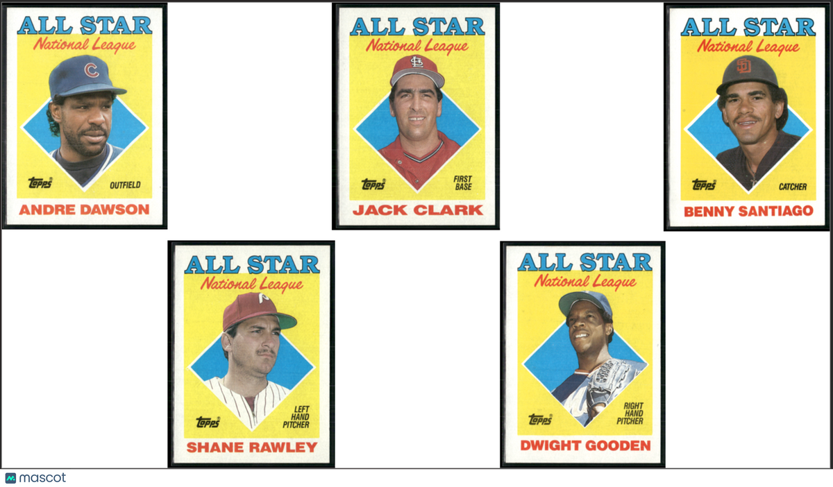 1988 Topps 5~CARDLOT ALL STARS Andre Dawson/Dwight Gooden (NM)