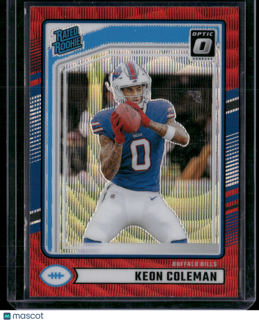 2024 Donruss Football KEON COLEMAN #358 Red Hyper Prizm Optic Rookie