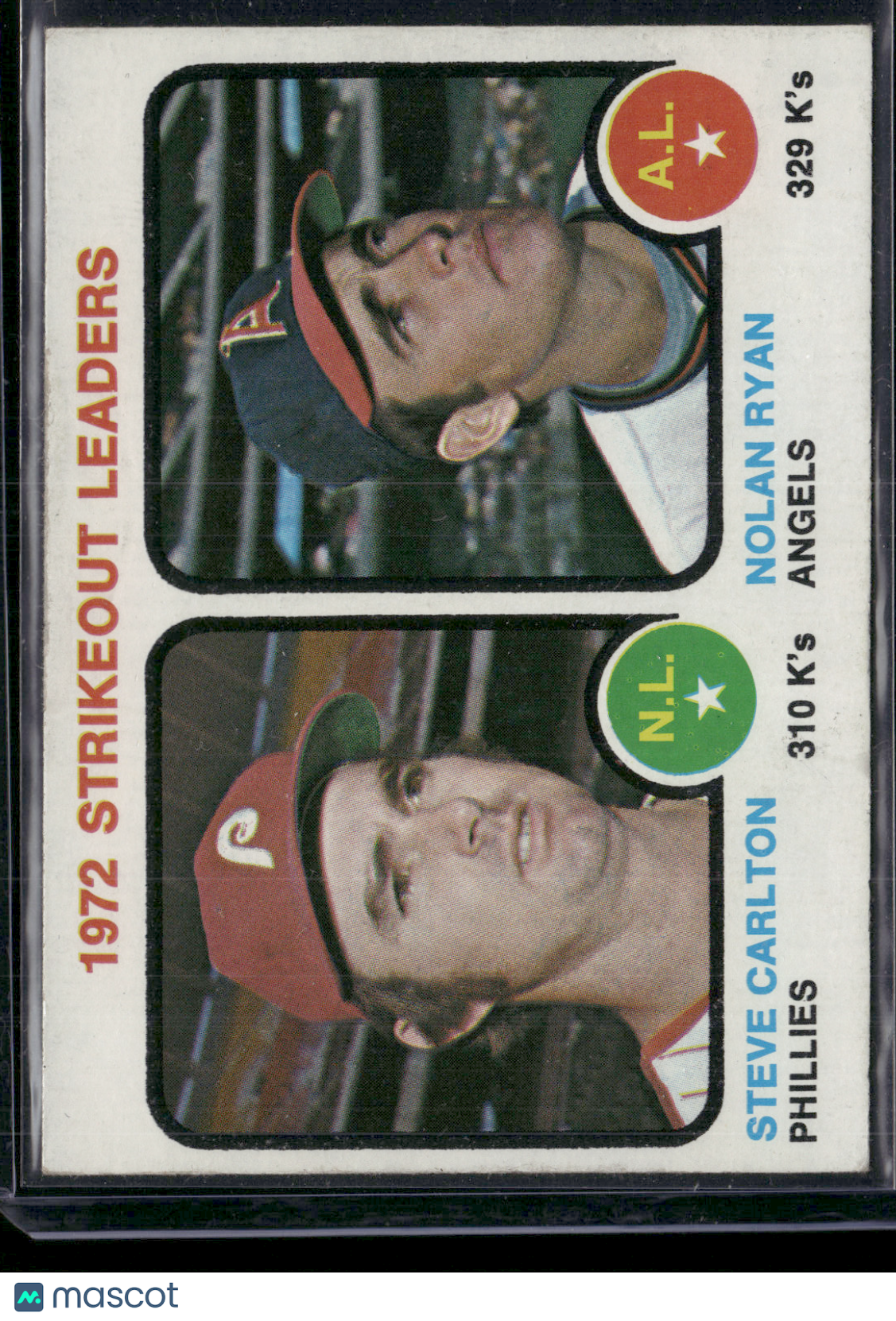 1973 Topps NOLAN RYAN/STEVE CARLTON #67 1972 Strikeout Leaders (VG/EX-EX)