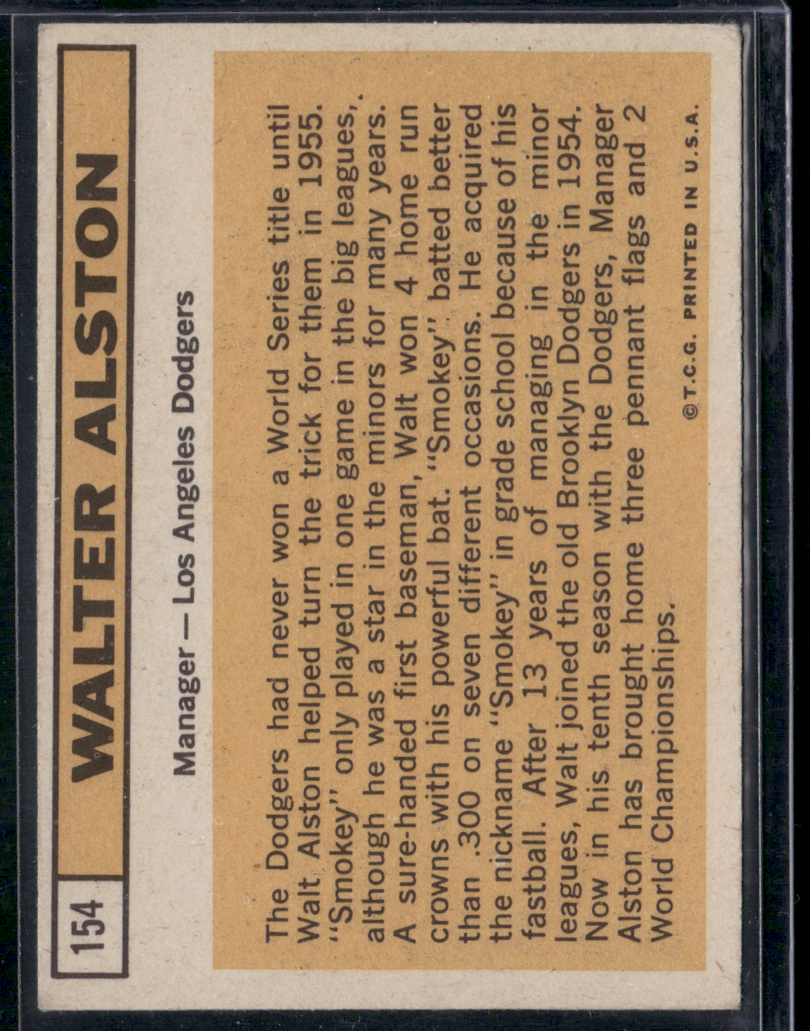 1963 Topps WALT ALSTON #154