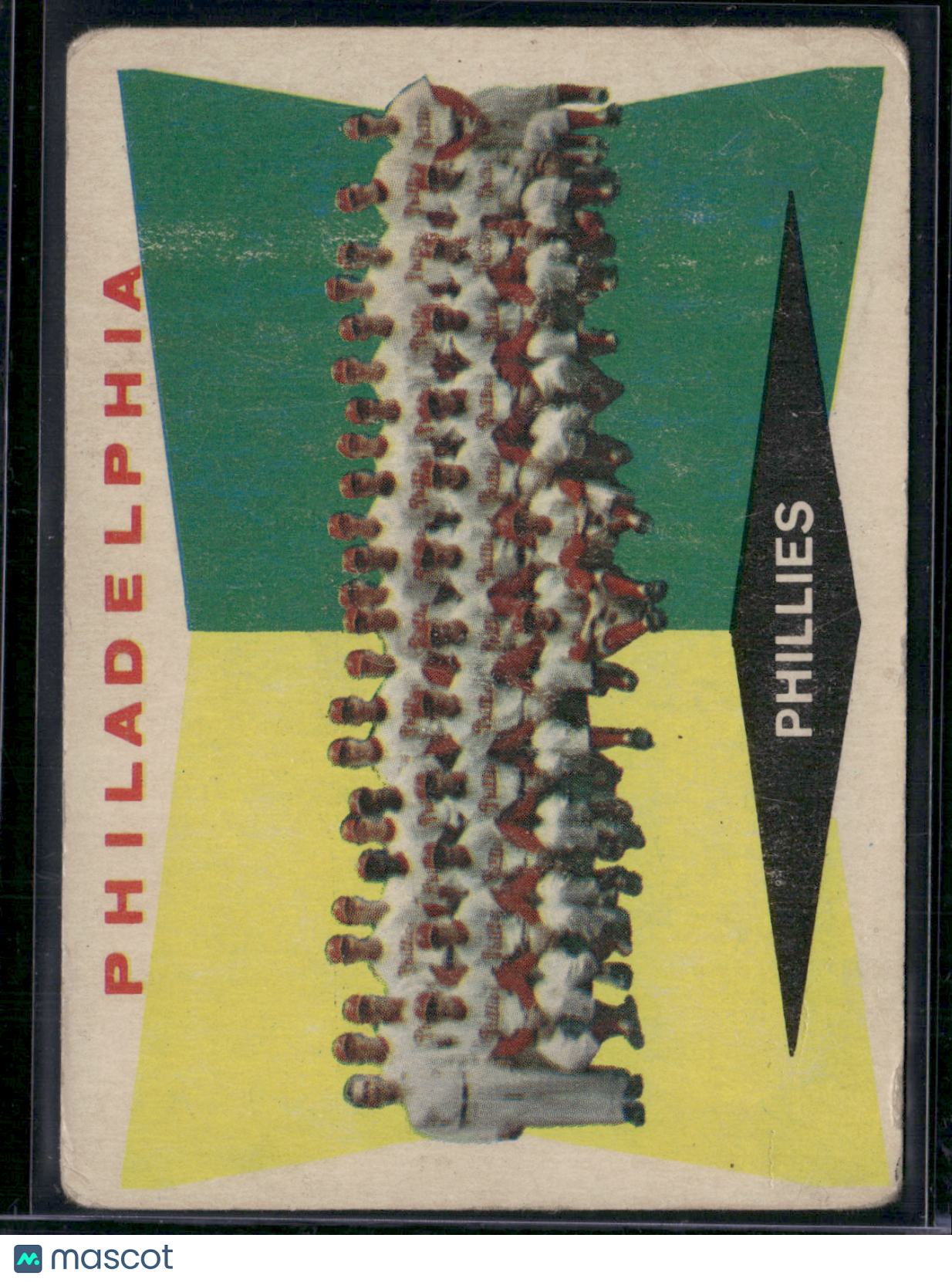 1960 Topps PHILADELPHI PHILLIES #302 Toning Light Wrinkle (VG)