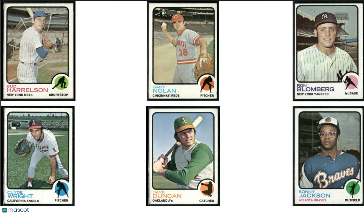 1973 Topps 6 ~ CARDLOT Bud Harrelson/ Sonny Jackson (VG-VG/EX)