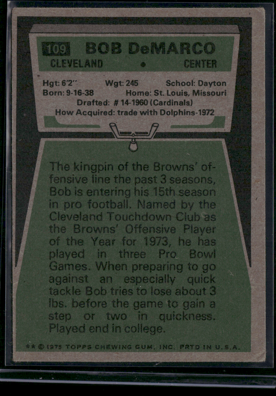 1975 Topps BOB DEMARCO #109 (VG)