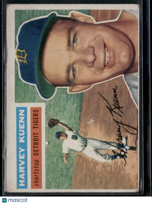 1956 Topps HARVEY KUENN #155 paper loss creasing Wrinkling