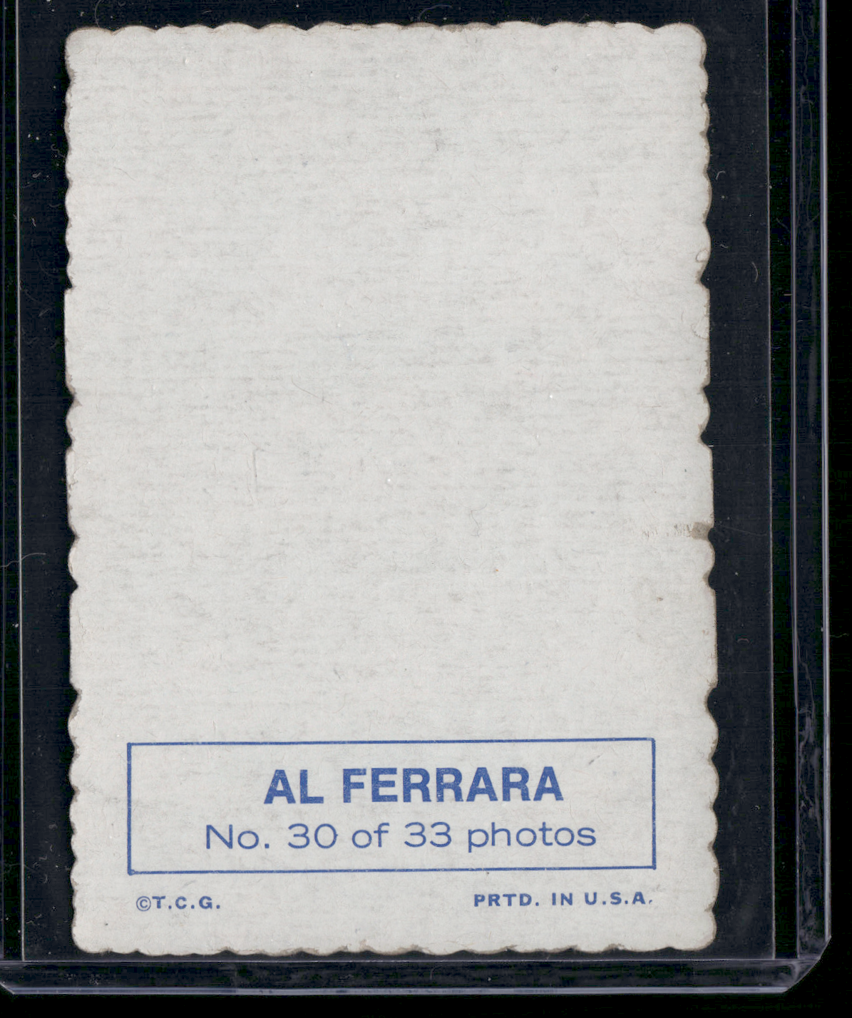 1969 Deckle AL FERRARA #30 Light Wrinkles on Back (VG)